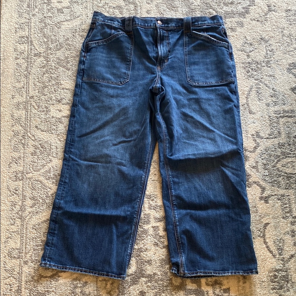 AE Stretch High Waister Stovepipe Utility Jean